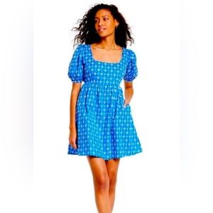 NWT RHODE × Target Eyelet Mini Dress Light
Blue with Pockets, Size M